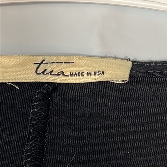 Tua oversized baggy tunic black gray tan striped Scoop Neck slouch boxy Flowy S - Picture 2 of 10